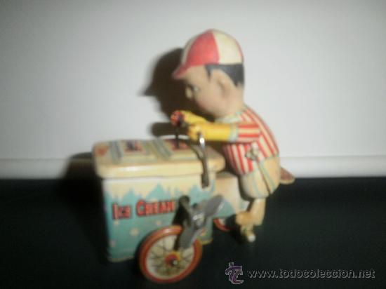 Juguetes antiguos de hojalata: HELADERO PEDALEANDO  (ORIGINAL) - Foto 1
