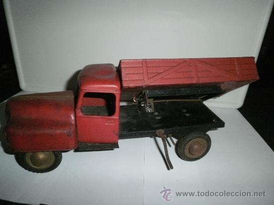 Juguetes antiguos de hojalata: CAMION BASCULANTE  D.B.P. - Foto 6