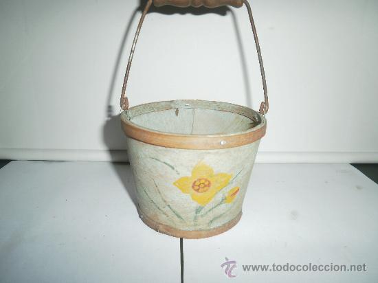 Juguetes antiguos de hojalata: CUBO DE MADERA - Foto 1