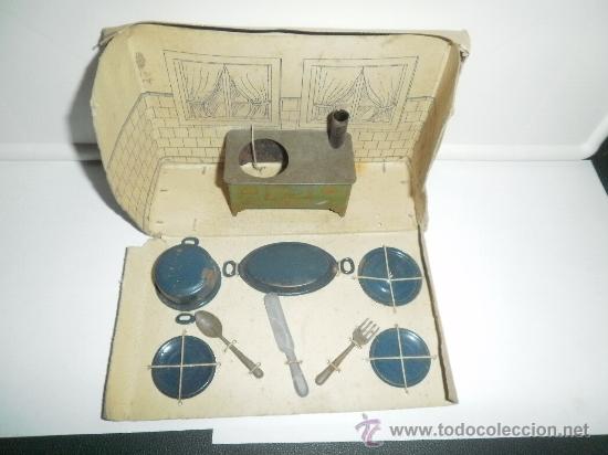 Juguetes antiguos de hojalata: BLISTER  COCINA CON CACHARROS - Foto 3