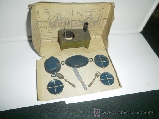 Juguetes antiguos de hojalata: BLISTER  COCINA CON CACHARROS - Foto 2