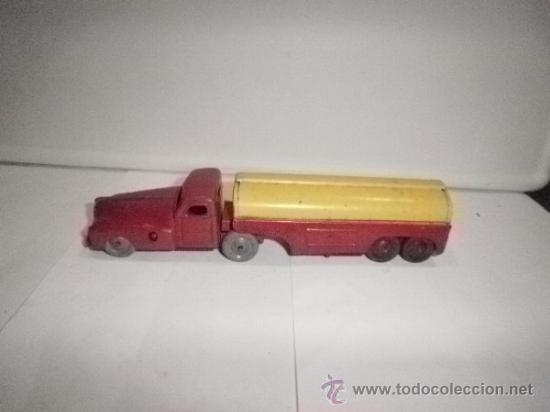 Juguetes antiguos de hojalata: CAMION RICO CON REMOLQUE CISTERNA EN - Foto 1