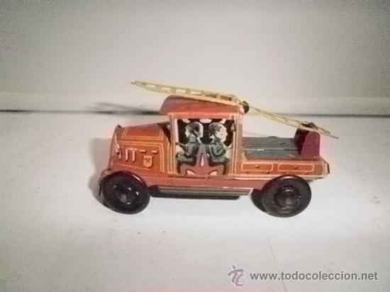 Juguetes antiguos de hojalata: COCHE BOMBEROS  DE PAYA  EN - Foto 2