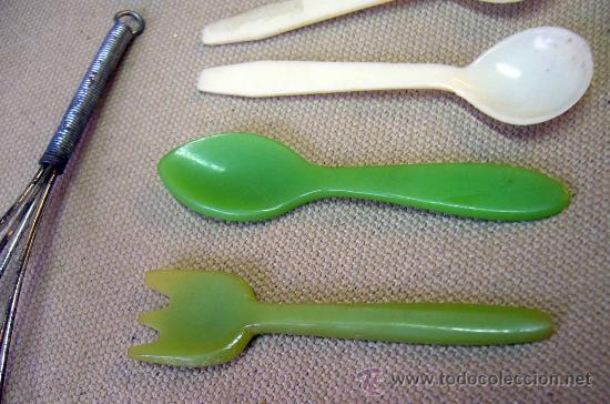 Juguetes antiguos de hojalata: COMPLEMENTO, ACCESORIO, CASA DE MU&Ntilde;ECAS, KIT DE ENSALADA, 6 PIEZAS - Foto 4