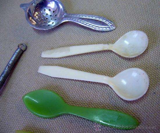 Juguetes antiguos de hojalata: COMPLEMENTO, ACCESORIO, CASA DE MU&Ntilde;ECAS, KIT DE ENSALADA, 6 PIEZAS - Foto 2