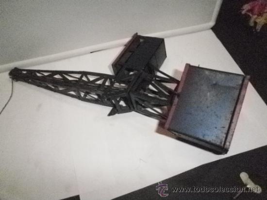 Juguetes antiguos de hojalata: GRUA FRANCESA - Foto 3