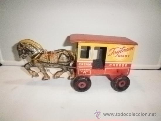 Juguetes antiguos de hojalata: CARRETA CON CABALLO MARX - - Foto 2