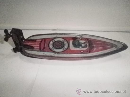 Juguetes antiguos de hojalata: LANCHA 616  DE PAYA - Foto 1