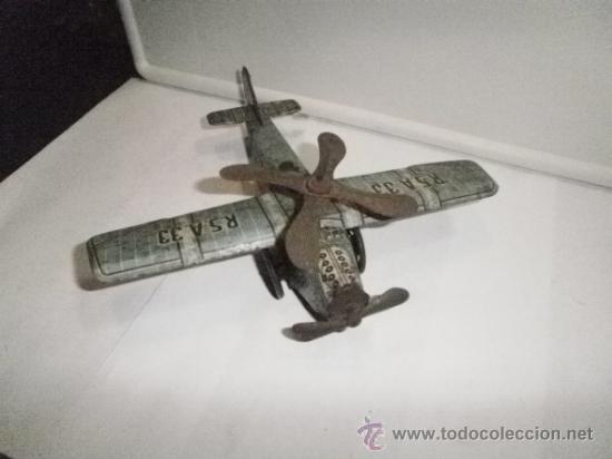 Juguetes antiguos de hojalata: AVION  DE RICO - Foto 2