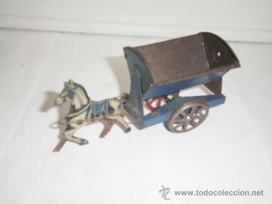 Juguetes antiguos de hojalata: CARRETA  DE RICO - Foto 4