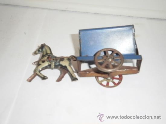 Juguetes antiguos de hojalata: CARRETA  DE RICO - Foto 2