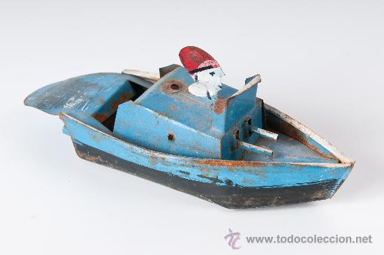 Juguetes antiguos de hojalata: BARCA DE HOJALATA - Foto 4