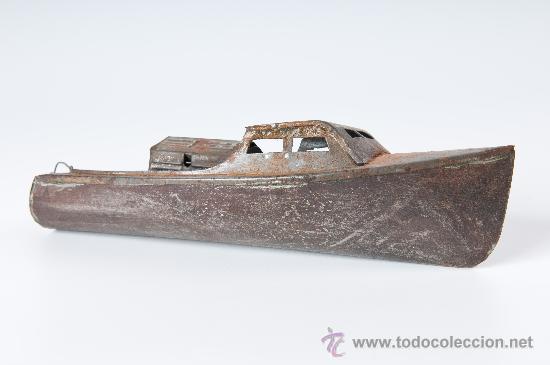 Juguetes antiguos de hojalata: BARCA DE HOJALATA - Foto 4