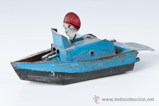 Juguetes antiguos de hojalata: BARCA DE HOJALATA - Foto 1