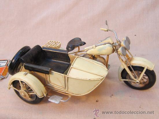 Juguetes antiguos de hojalata: HARLEY DAVIDSON CON SIDECAR EN METAL - Foto 2