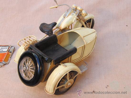 Juguetes antiguos de hojalata: HARLEY DAVIDSON CON SIDECAR EN METAL - Foto 4