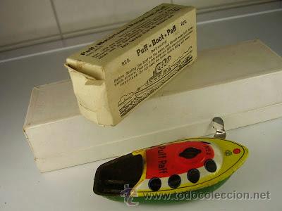 Juguetes antiguos de hojalata: Barco Paff Puff. 1930-1940 - Foto 3