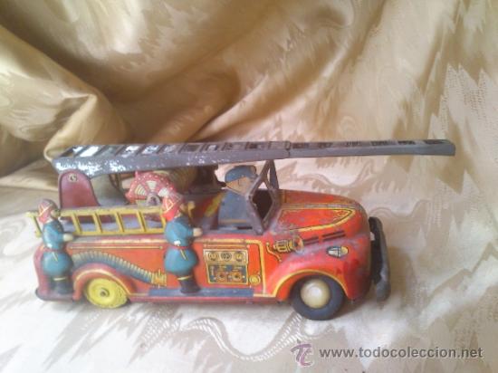 Juguetes antiguos de hojalata: camion de bomberos - Foto 3