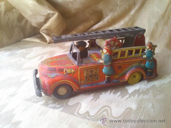 Juguetes antiguos de hojalata: camion de bomberos - Foto 15