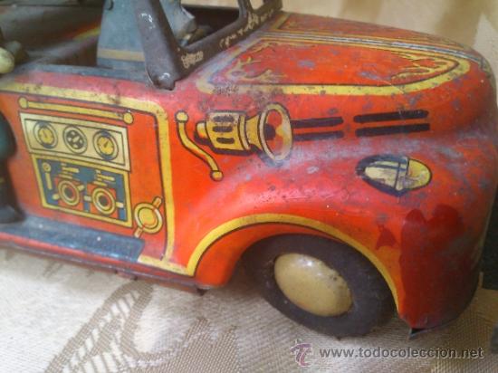 Juguetes antiguos de hojalata: camion de bomberos - Foto 10