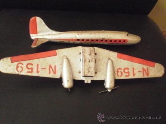 Juguetes antiguos de hojalata: AVION  N-159 - Foto 5