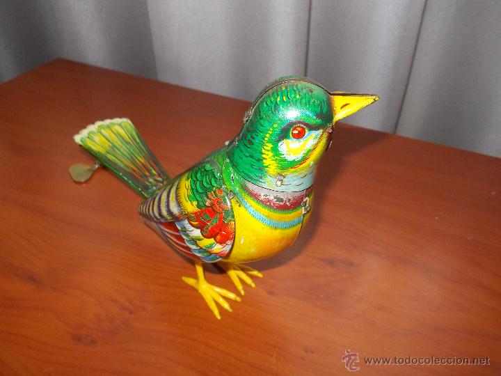 Juguetes antiguos de hojalata: Pajaro cantor de hojalata - Foto 2