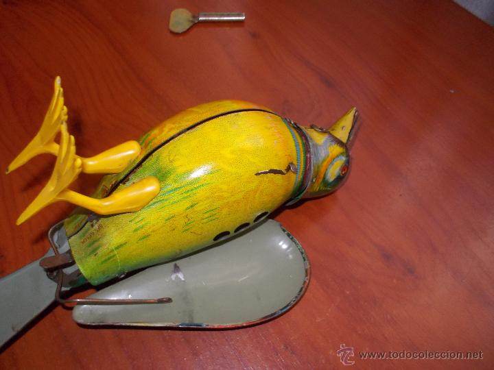 Juguetes antiguos de hojalata: Pajaro cantor de hojalata - Foto 6