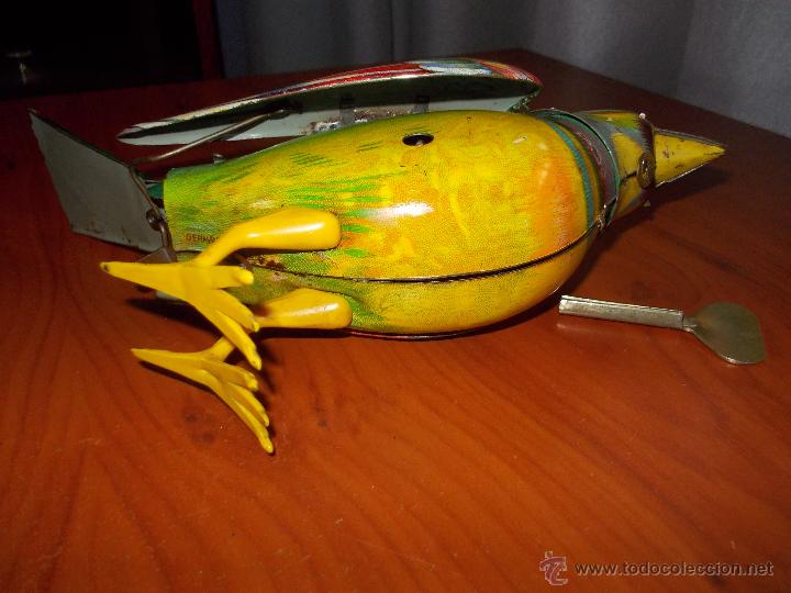 Juguetes antiguos de hojalata: Pajaro cantor de hojalata - Foto 17