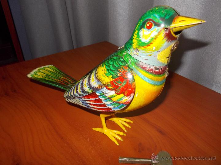 Juguetes antiguos de hojalata: Pajaro cantor de hojalata - Foto 21