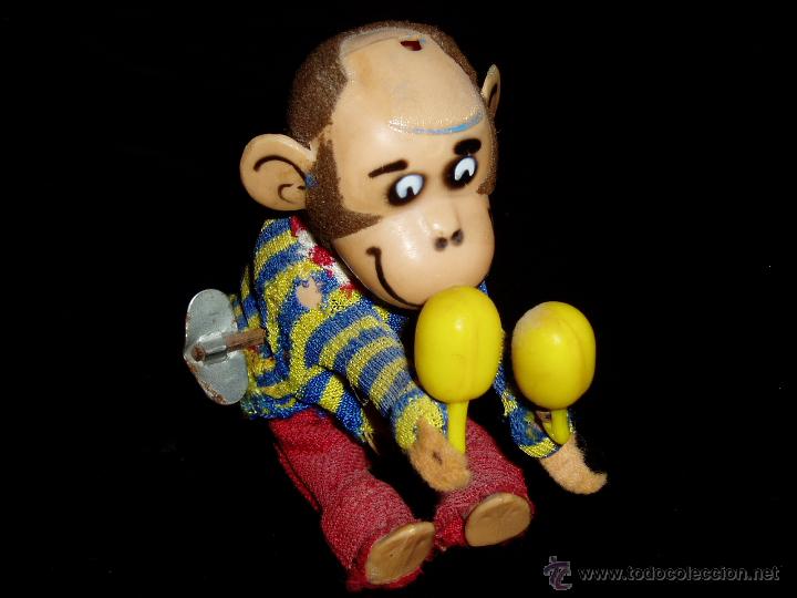 Juguetes antiguos de hojalata: Macaco con maracas aut&oacute;mata - Foto 6