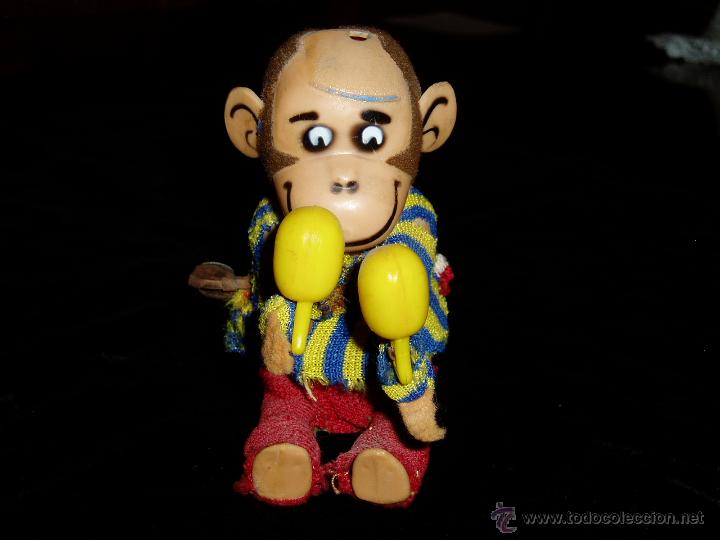 Juguetes antiguos de hojalata: Macaco con maracas aut&oacute;mata - Foto 7