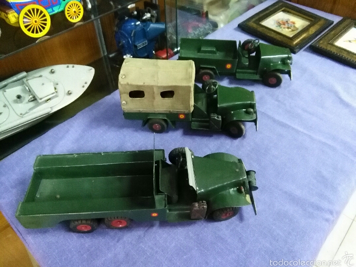 Juguetes antiguos de hojalata: Camiones lata y madera - Foto 6