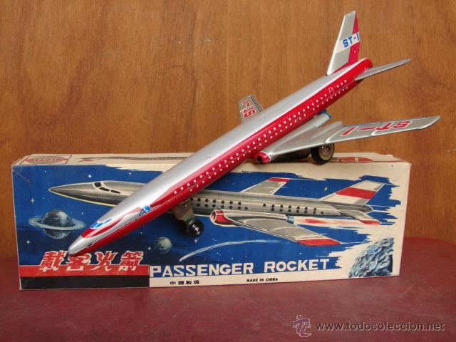 Juguetes antiguos de hojalata: AVI&Oacute;N PASSENGER ROCKET MF093 - CHINA - Foto 2