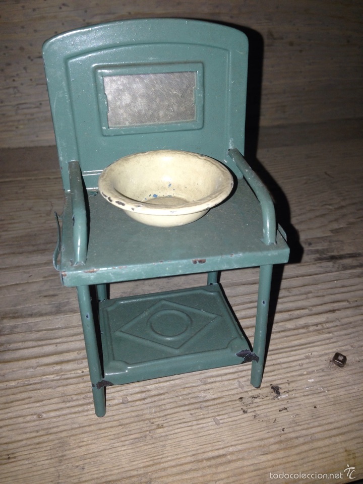 Juguetes antiguos de hojalata: Lavabo de chapa 1940 original - Foto 1