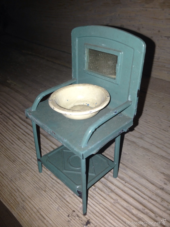 Juguetes antiguos de hojalata: Lavabo de chapa 1940 original - Foto 3