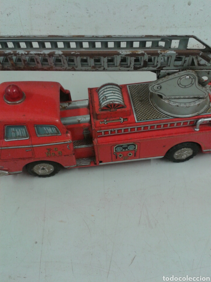 Juguetes antiguos de hojalata: COCHE BOMBERO - Foto 2