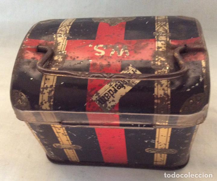 Juguetes antiguos de hojalata: ANTIGUO BA&Uacute;L DE HOJALATA - Foto 3