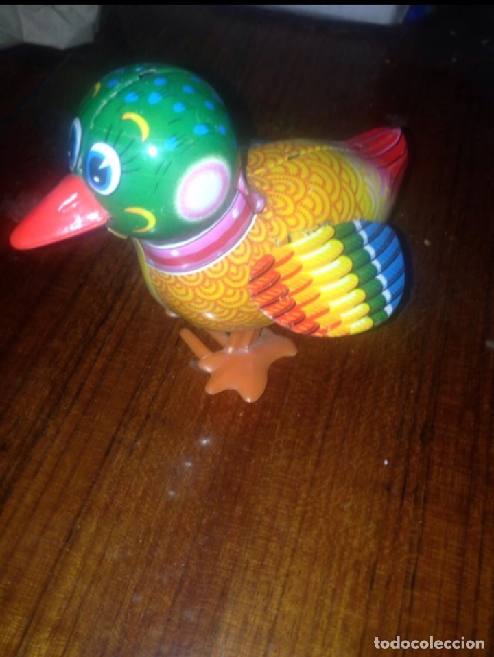 Juguetes antiguos de hojalata: Pato a cuerda 1950 original - Foto 1