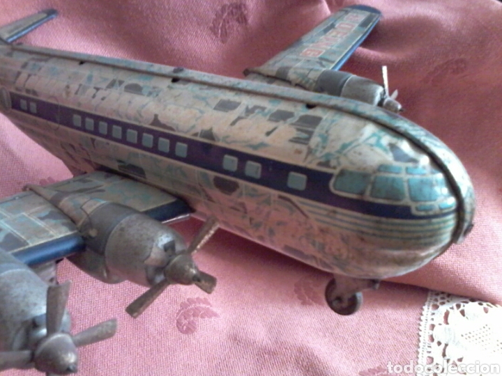 Juguetes antiguos de hojalata: Avion - Foto 5