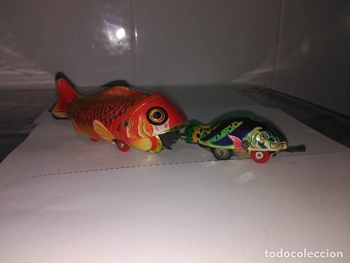 Juguetes antiguos de hojalata: Peces de hojalata.. - Foto 6