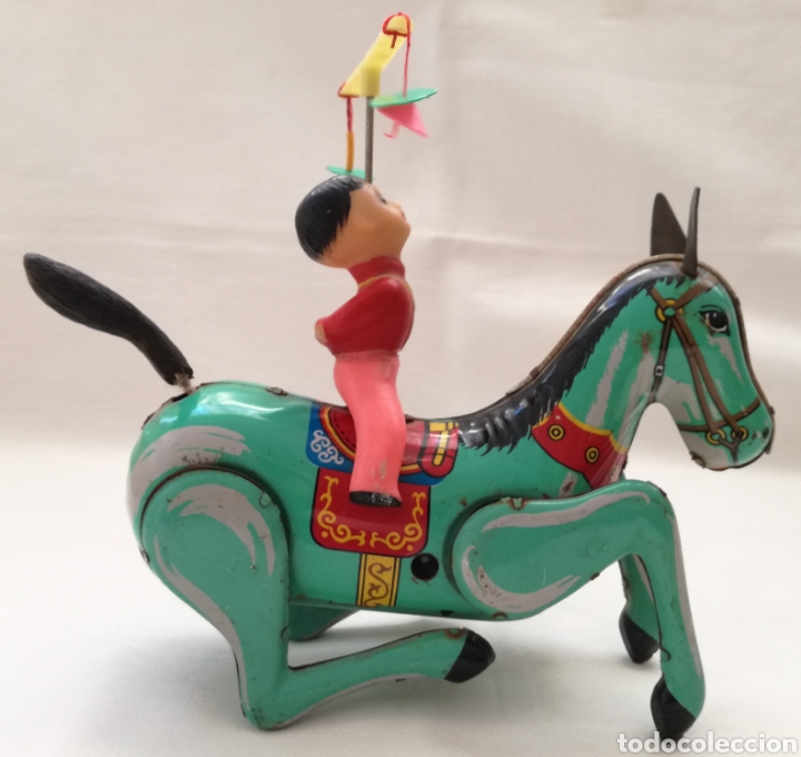 Juguetes antiguos de hojalata: Caballo Hojalata a Cuerda. - Foto 2