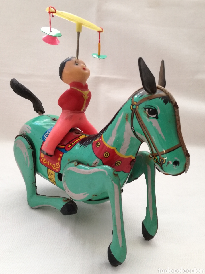 Juguetes antiguos de hojalata: Caballo Hojalata a Cuerda. - Foto 3
