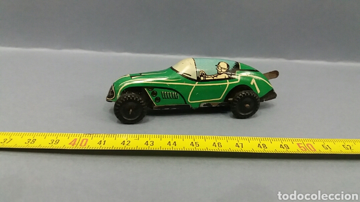 Juguetes antiguos de hojalata: Coche cuerda.circuito - Foto 1