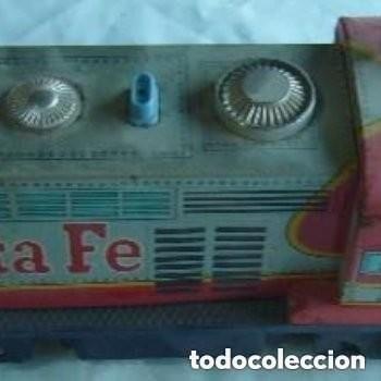 Juguetes antiguos de hojalata: LOCOMOTORA TRADE MARK - Foto 1