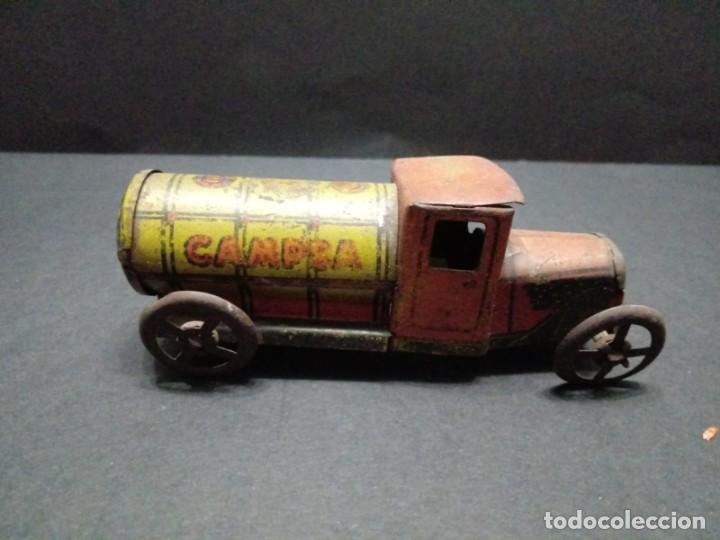 Juguetes antiguos de hojalata: Cami&oacute;n cisterna CAMPSA de  Pya - Foto 2