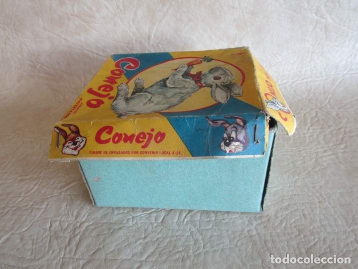 Juguetes antiguos de hojalata: antiguo conejo automata de cuerda - Foto 8