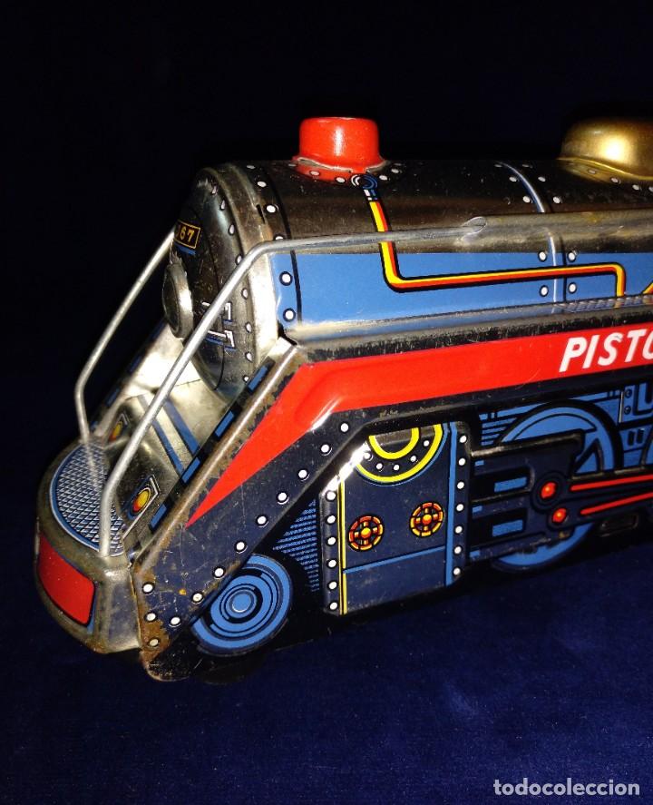 Juguetes antiguos de hojalata: Tren de Holata Expresso Piston Silver Mountain - Foto 2