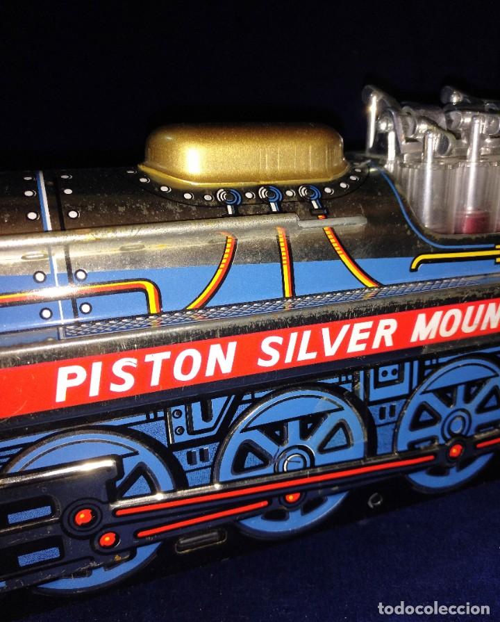 Juguetes antiguos de hojalata: Tren de Holata Expresso Piston Silver Mountain - Foto 3