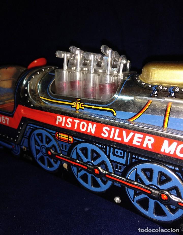 Juguetes antiguos de hojalata: Tren de Holata Expresso Piston Silver Mountain - Foto 7
