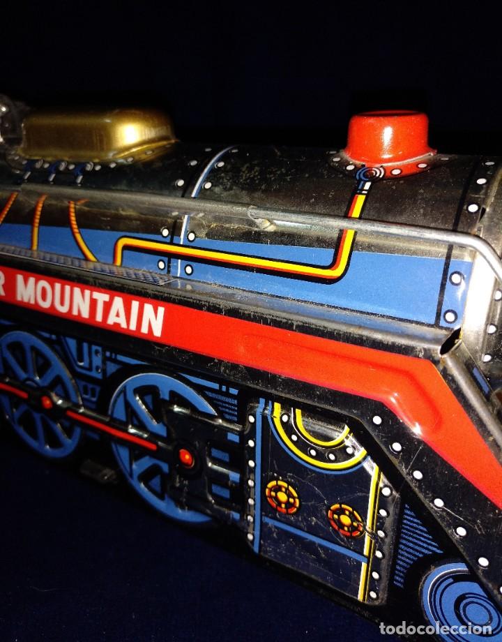 Juguetes antiguos de hojalata: Tren de Holata Expresso Piston Silver Mountain - Foto 8